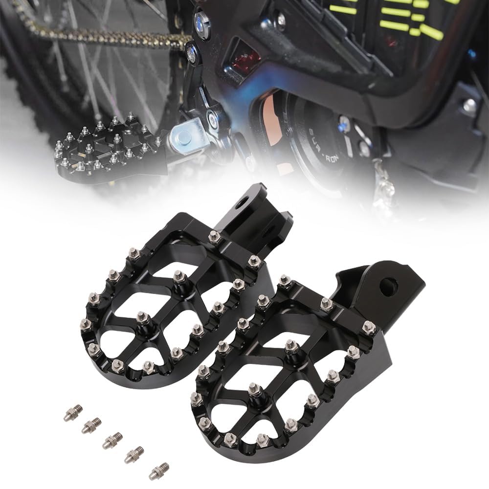 QIZUN 1 Pair Motorcycle Foot Pegs for XSR 700 XSR700 Xsr 700, Dirt Bike Footrests Racing Wide Footpegs Pedals MX Custom Motocross Footpegs Parts Kit