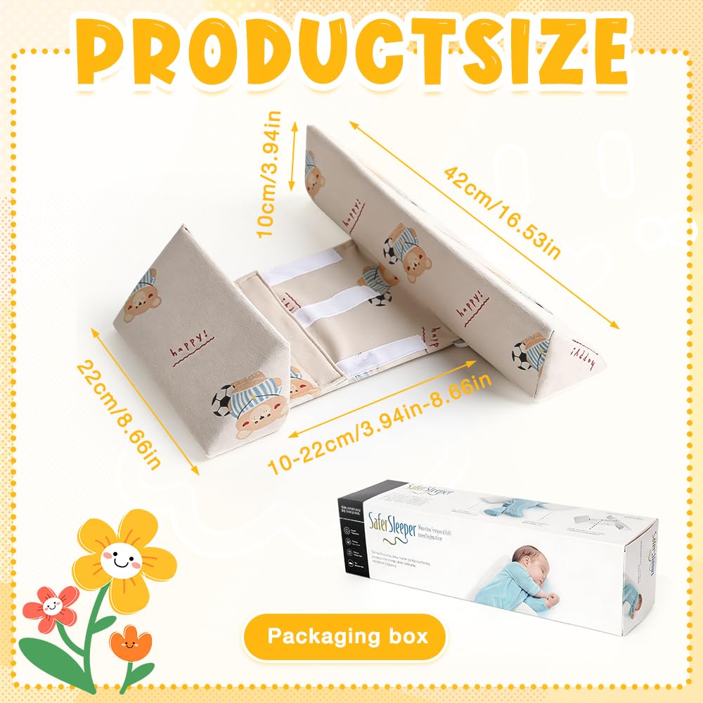 ADDLIVE Cuscino per chi dorme sul fianco, cuscino regolabile e rimovibile, cuscino a cuneo anti-rollo, cuscino di supporto laterale con schienale, orso