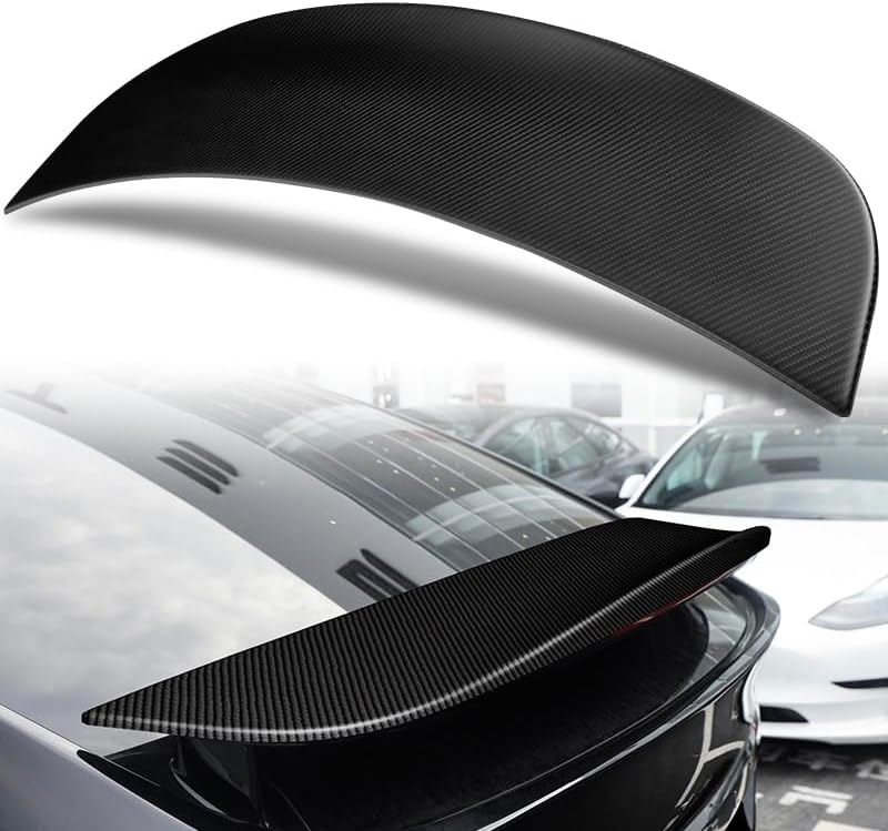 Matt Carbon Fiber OE-Style Trunk Lid Spoiler Wing Compatible with 2016-2025 Tesla Model X 2017 2018 2019 2020 2021 2022 2023 2024