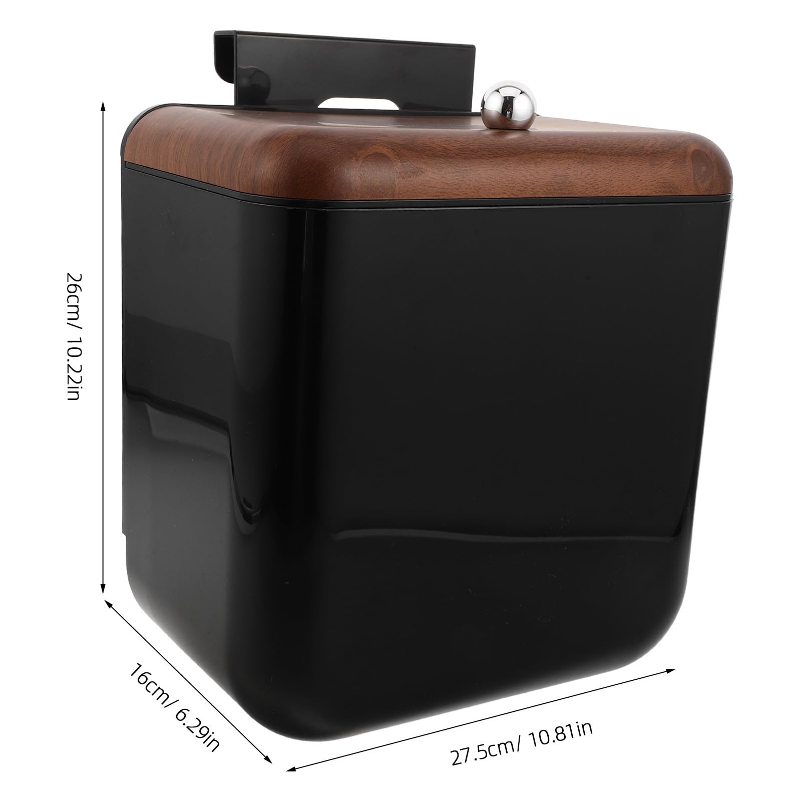 Supvox Großer in Schwarz aus ABS mit Deckel Hängender Mülleimer 12l Platzsparend für Kleine Wohnungen der Spüle