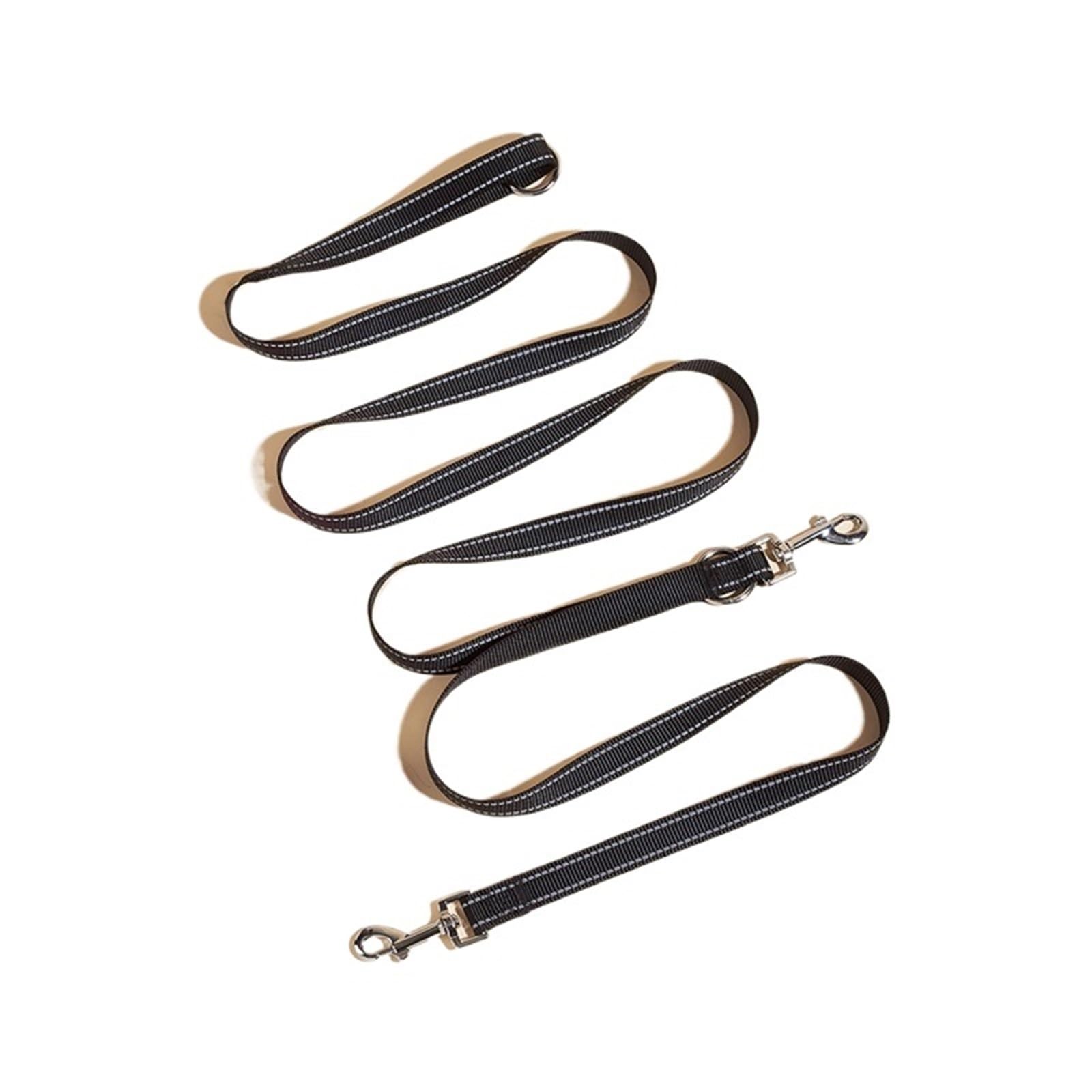Ceinture de Traction pour Chien Laisse en Nylon Souple for Chiens de Compagnie, Corde Traction Mains Libres for Grands(Black)