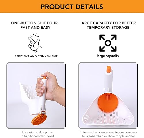 Miniatura 3 de Cuchara de arena para gatos  Cuchara de arena para gatos con botón  Cuchara de arena para gatos de gran volumen y capacidad  Adecuado para todos los