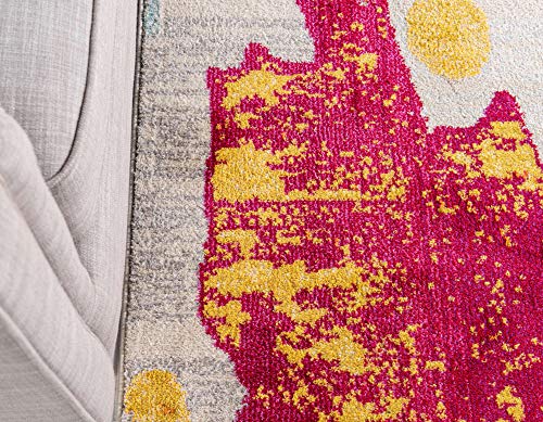 Image of Unique Loom Estrella Collection Colorful Abstract Multi Area Rug (5' 0 x 8' 0)