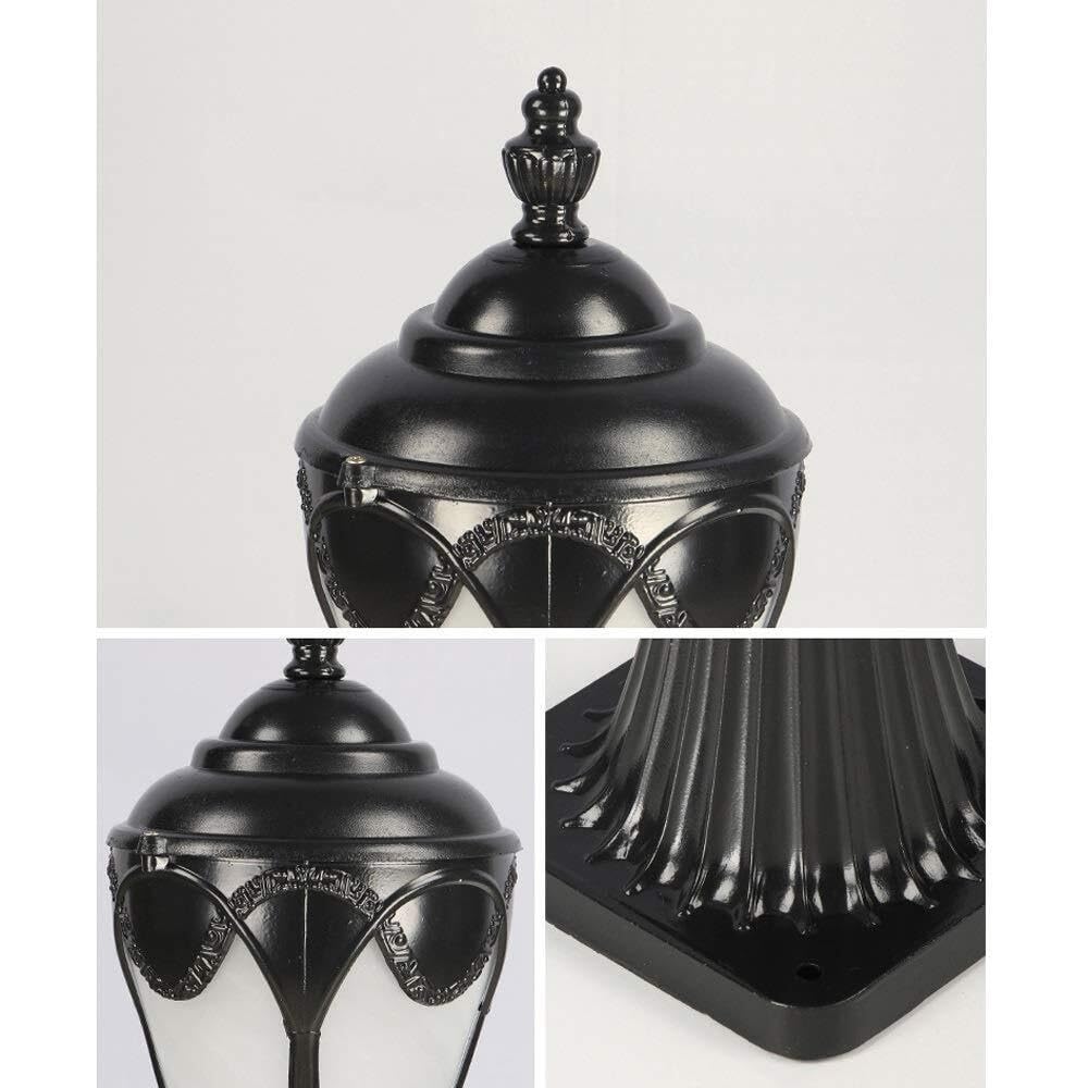 Lampa Słupki Wodoodporna Kolumna Oświetleniowa Aluminiowa Zewnętrzna Lampa Słupowa Do Drzwi Willi Szkło Oświetlenie Krajobrazu Ogrodowe E27 Metal Zewnątrz i Drogę