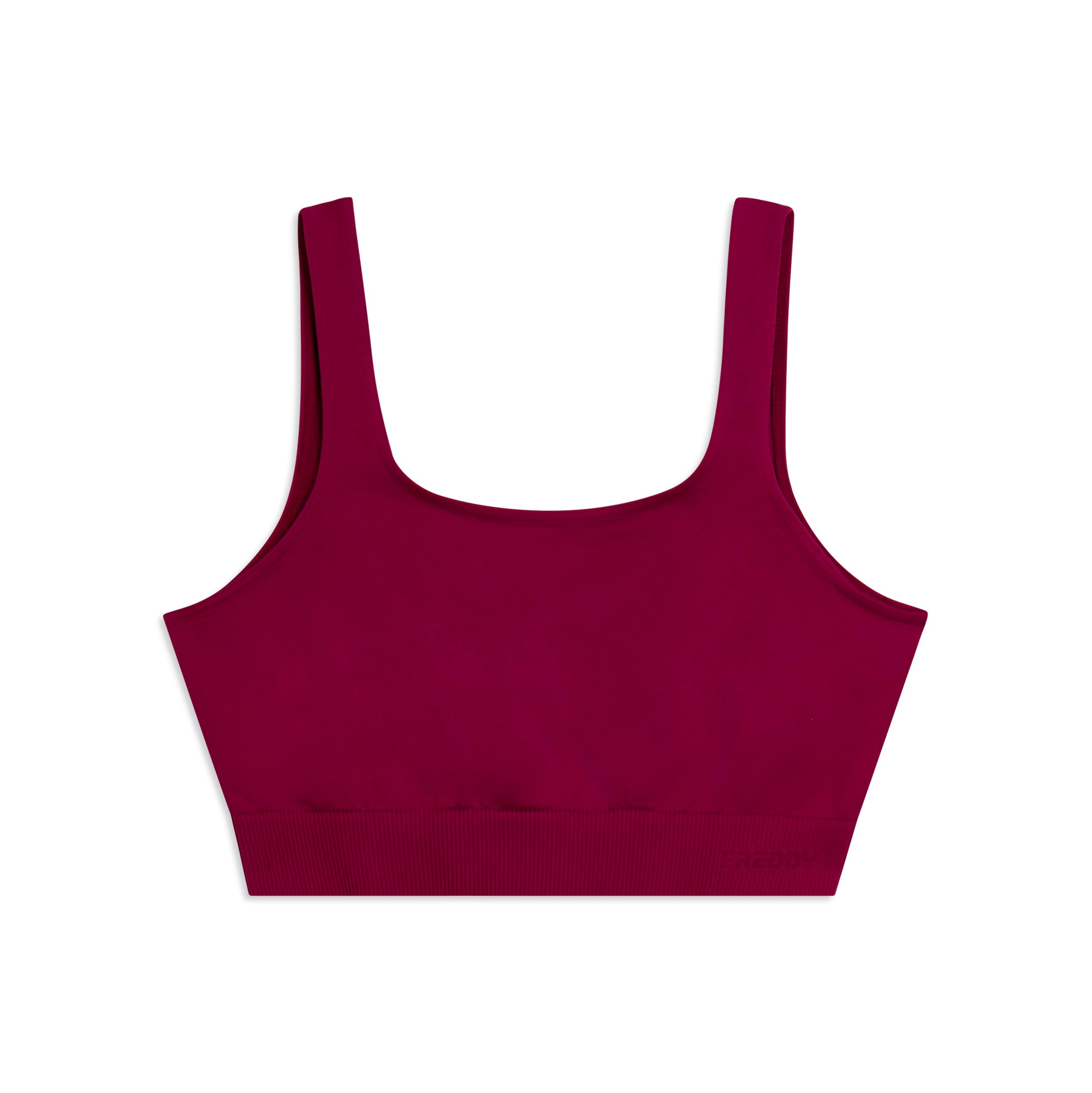 FREDDY - Top Sportivo Seamless con Fascia Sottoseno in Costina, 92% Poliammide 8% Elastan