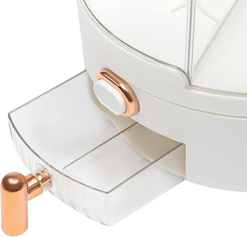 Miniatura 5 de Dispensador de arroz de 15 libras, PET, dispensador de alimentos secos giratorio de 360, contenedor de almacenamiento de granos de cocina con 6