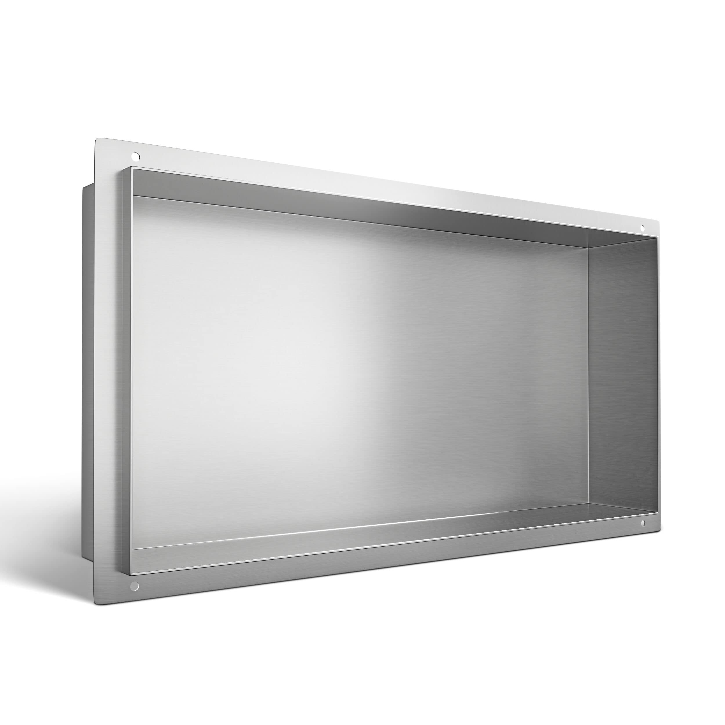 BERNSTEIN - Nicchia doccia, mensola da incasso per doccia in acciaio inox, senza bordo - 30x30x10cm - BS303010 Acciaio spazzolato | Leroy Merlin