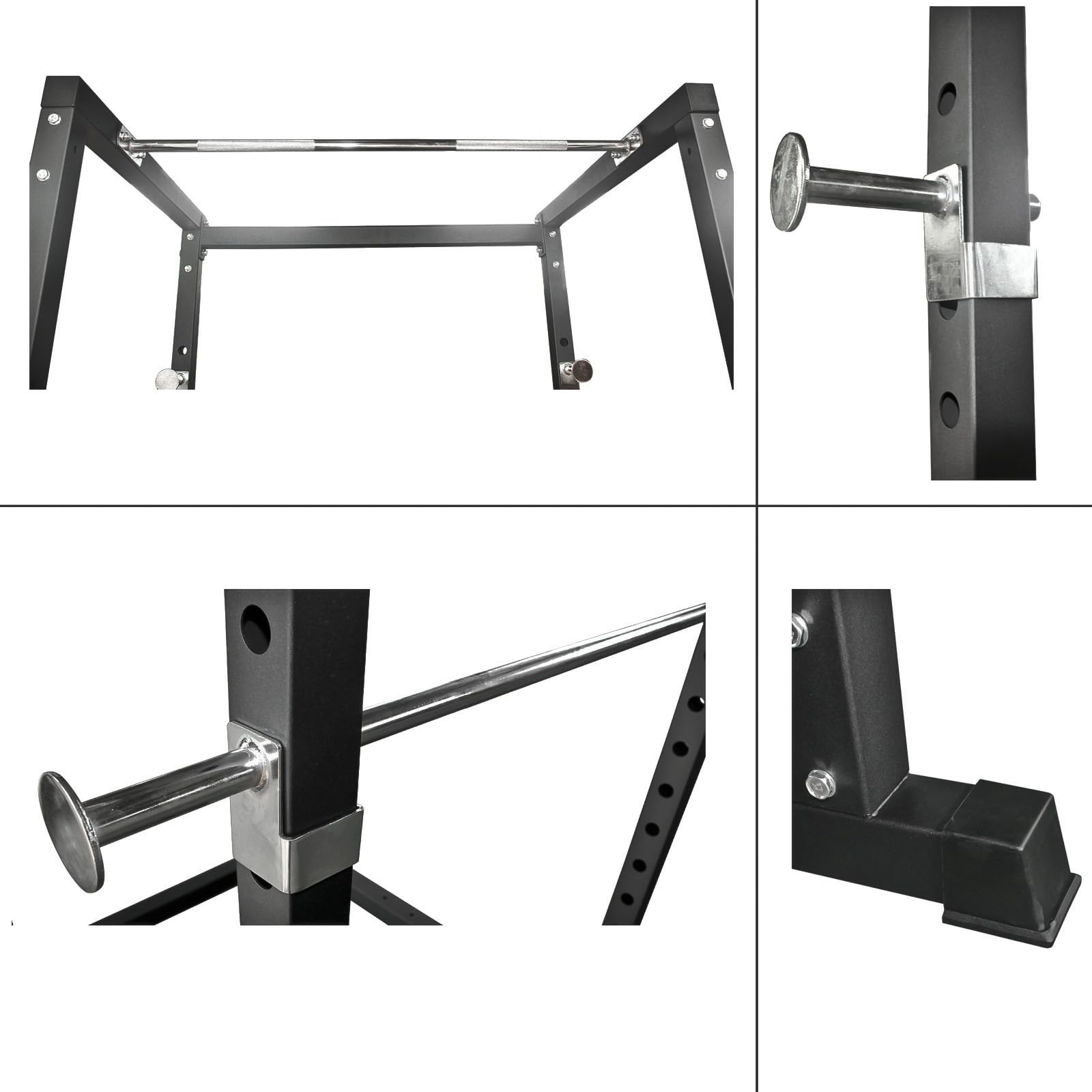 Hansson Sports® Power Rack Squat Cage - Estación de fuerza con barra de dominadas, ampliable con polea, calidad premium certificada según EN957, soporta 400 kg