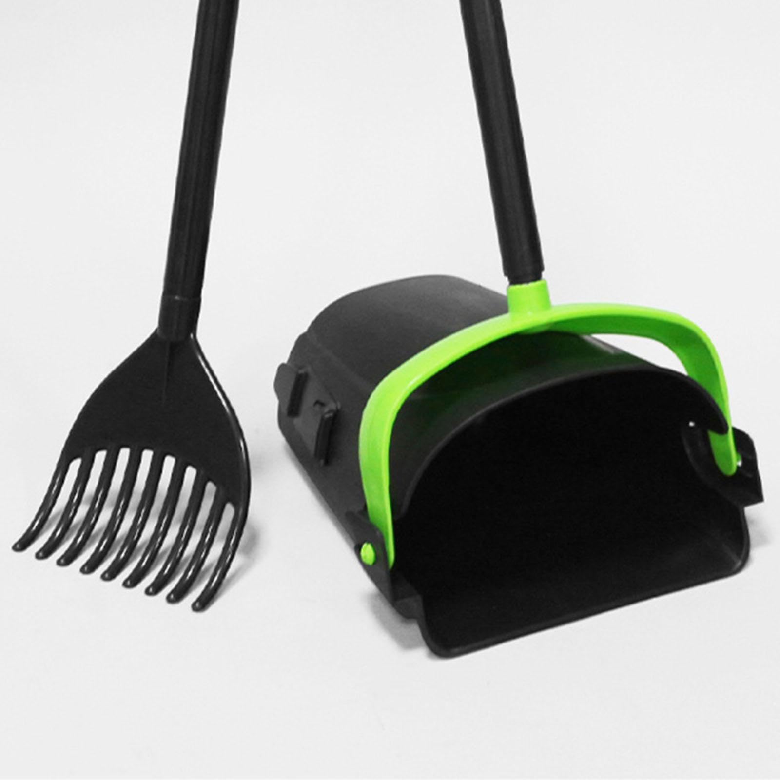 Recogedor de Excrementos de Perro Herramienta con Mango Ergonómico Ligero Portátil Material PP Adecuado para Jardín Patios Paseo de Perros, 2 Piezas, Individual