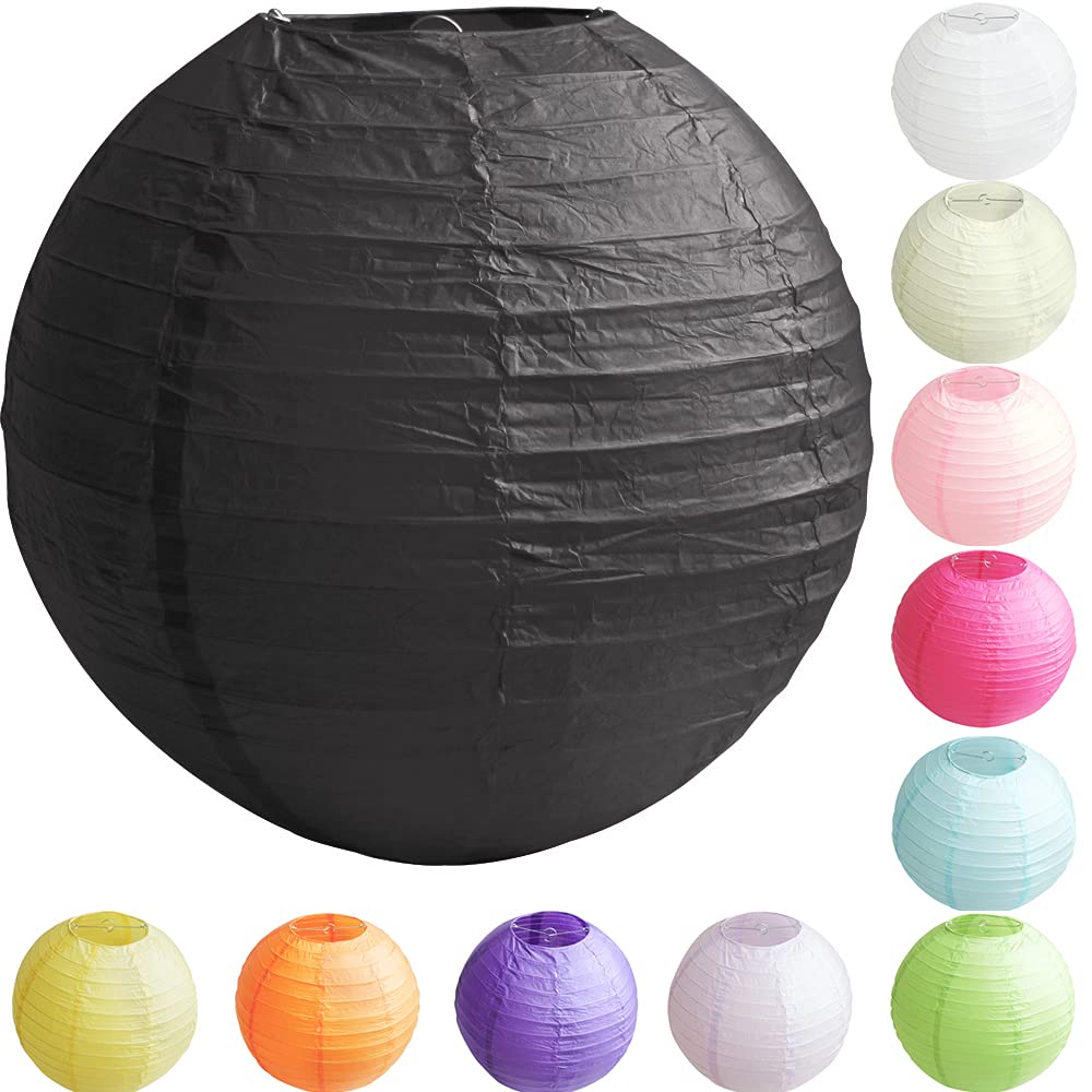 Time to Sparkle Tissue Paper Round Lanterns LampShade Lamp Shade Wedding Birthday Party Decoration | Light Pink, 8"(20cm) | — view 11