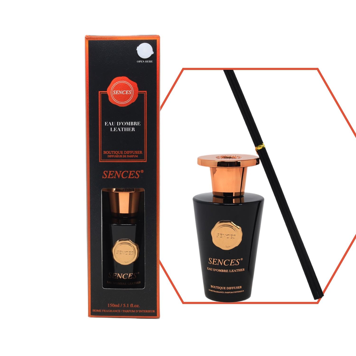 Baltus Reed Diffuser 150ml Eau D'Ombre Leather Sences Fragrance Air Freshener