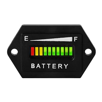 Yooreal LED 48V Battery Indicator Battery Monitor for Lead Acid Battery Not Included Trojan Type Powered Club Car Travel Trailer Forklift Scrubber Machine Ebike RV Electric Car