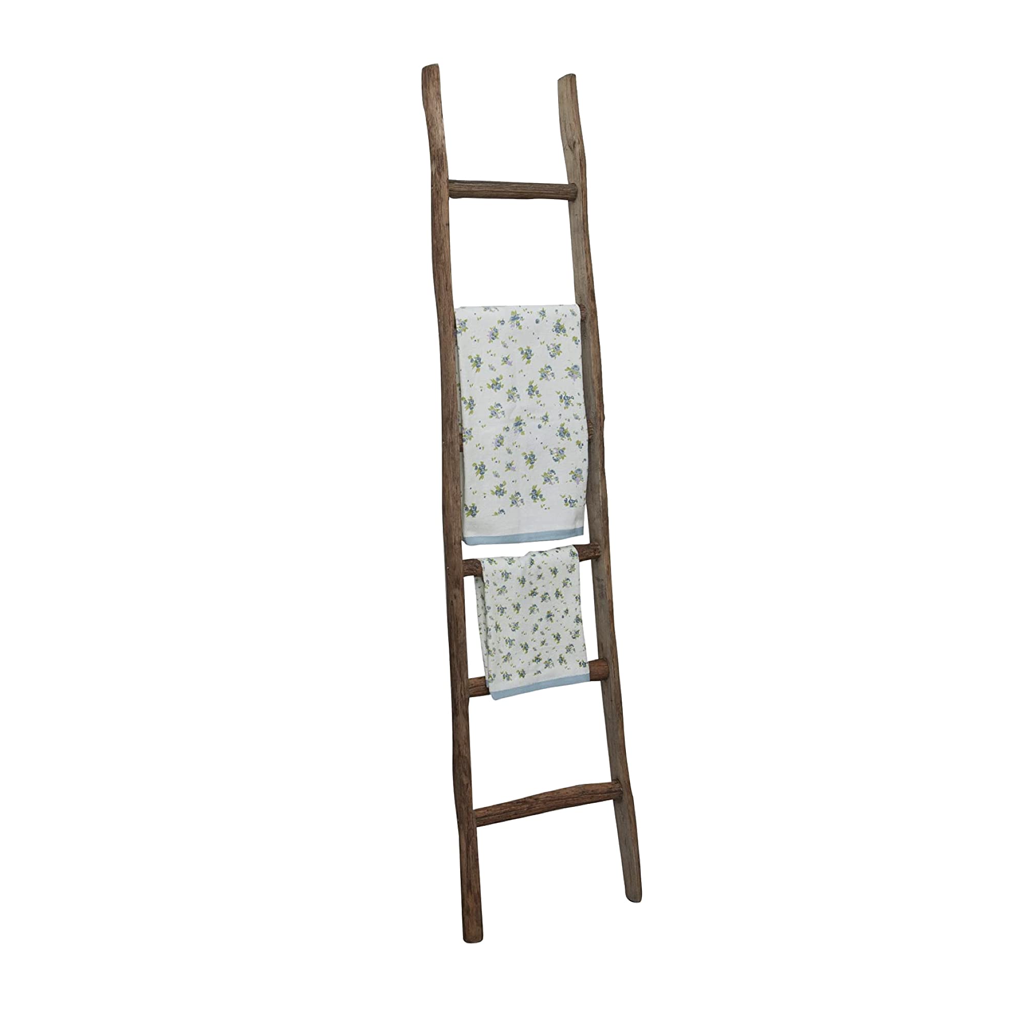 Biscottini Echelle Bois Porte Serviette et vêtements 180x44x8 cm | Echelle Decorative pour Salon, Salle de Bain et Chambre | Echelle Bois Deco