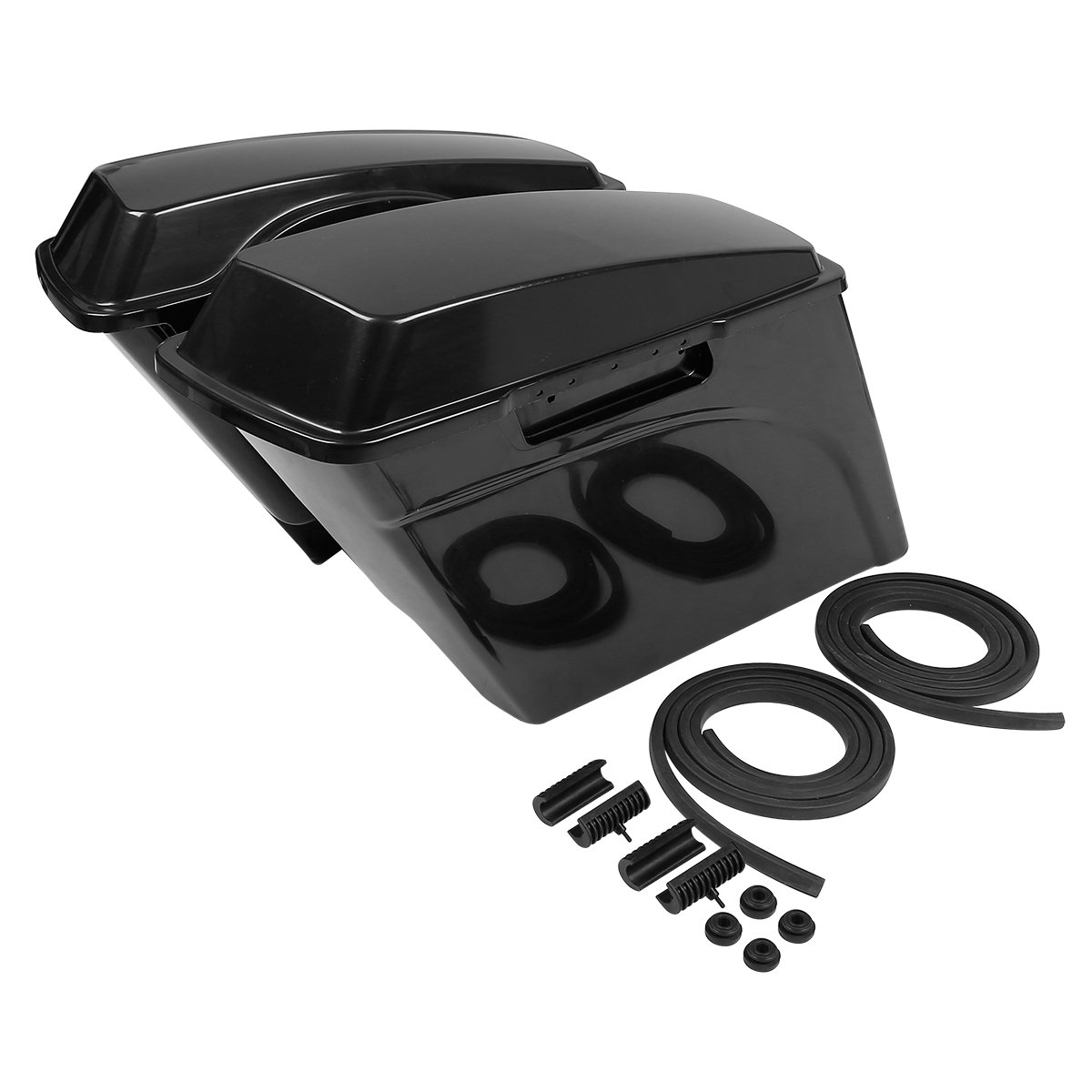 TCMT Niepomalowane 5-calowe rozciągnięte rozszerzone twarde torby siodłowe pasują do modeli Harley Touring CVO Road Glide Road King Street Glide Electra Glide Ultra Classic 1994-2013