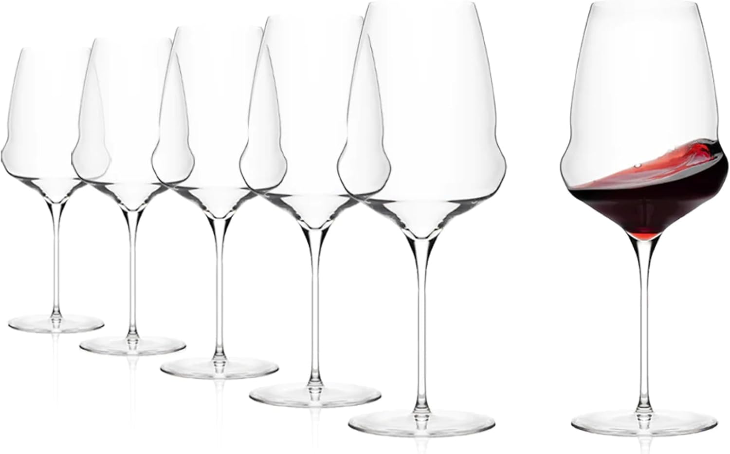 Stölzle Lausitz Cocoon 25.25 oz Bordeaux Wine Glass (Set of 6) - Durable Dishwasher Safe Glassware, Contemporary Stemmed Glassware - Lead-Free Barware Glass Collection - Wine Glasses Gift Set