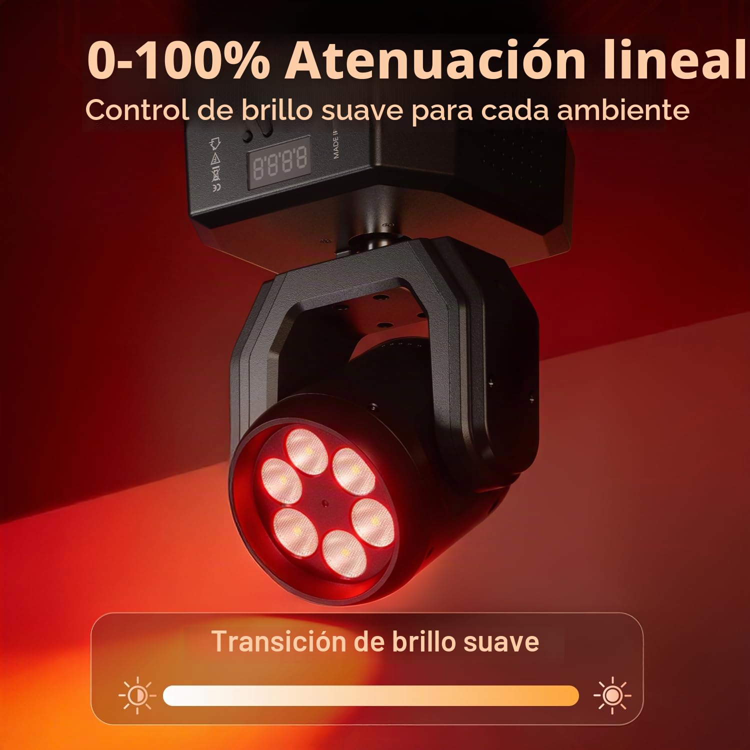 Mini 30W Beam Cabeza Móvil Luces de Fiesta, 6 LED RGBW Efectos de iluminación con Control Remoto Luces de Escenario Wash Ángulo de Haz 25° Estroboscópico para Boda Bar Discotecas Navidad