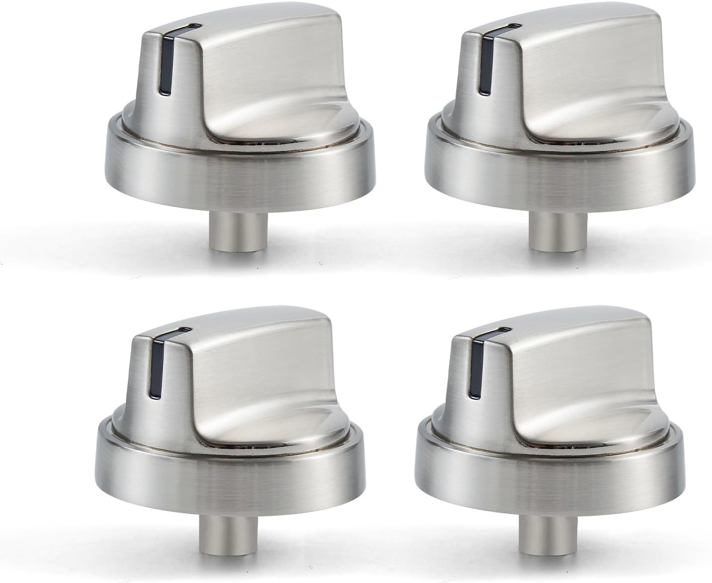 WB03X29300 Cooktop Knobs Replacement Parts for GE Gas Stove Knobs Stainless Steel Range Oven Stovetop Knob GE JGP3030SLSS JGP3030SL1SS 30 Inch Metal Rangetop Surface Burner Control Knobs 4 Pcs