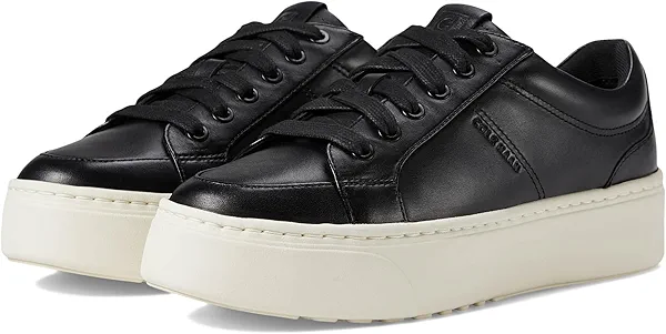 Cole Haan Women's Grandpro Max Platform Sneakers, Black/Ivory, 8.5