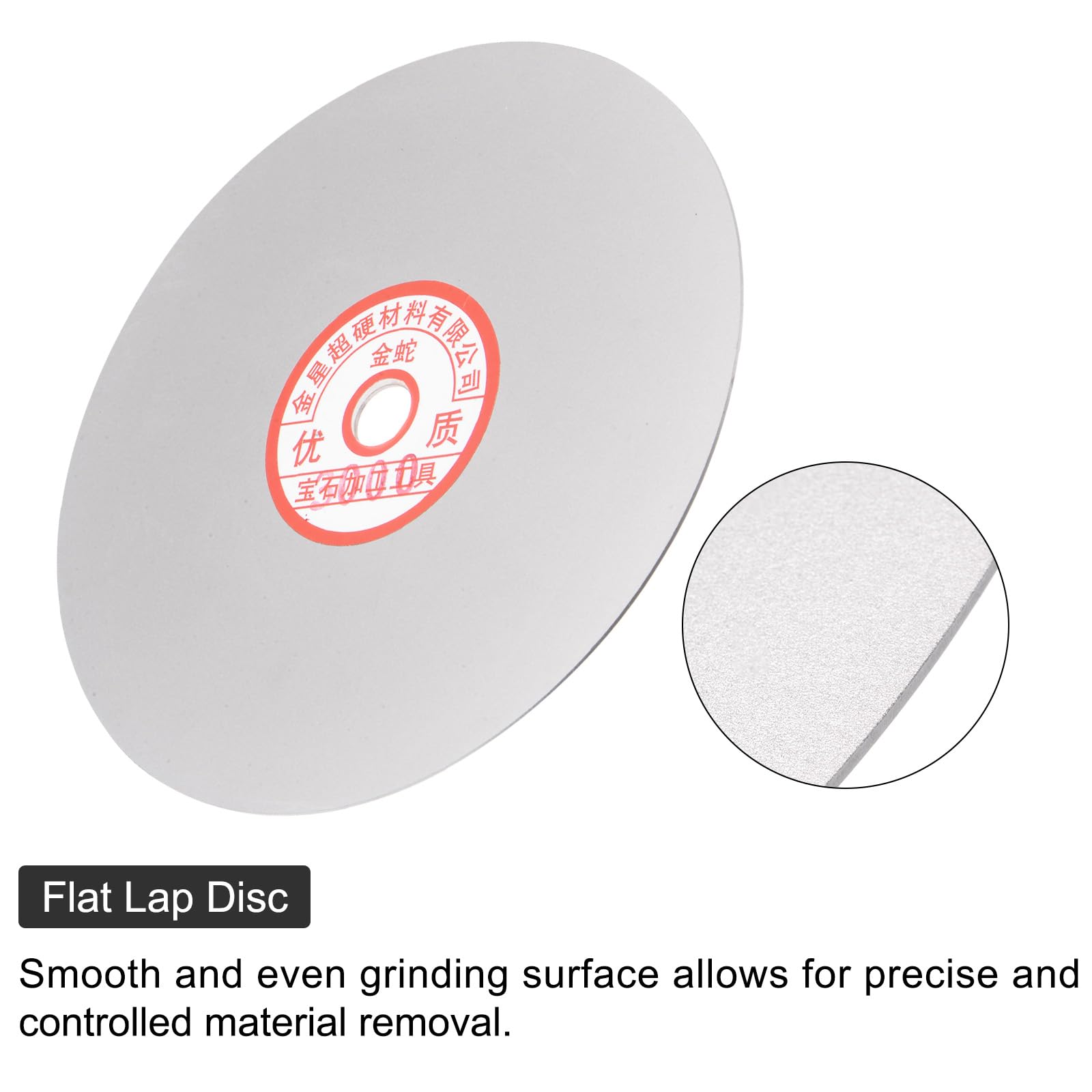 sourcing map Lot de 6 disques de ponçage diamant 150 mm grain 80/400/600/800/1500/3000 trou d'arbre 1,27 cm disque de polissage plat pour pierre précieuse carrelage verre pierre métal