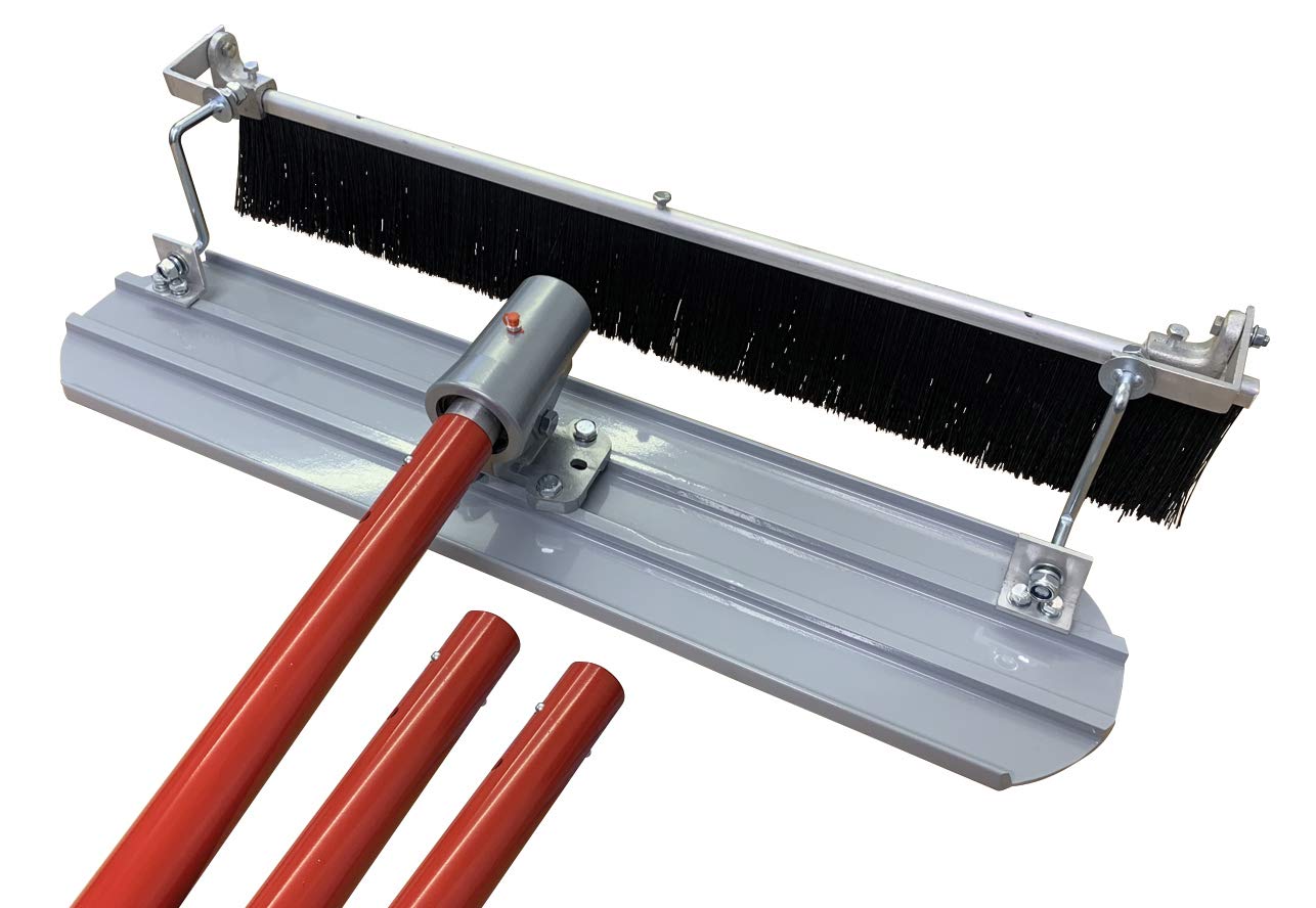 Multicrete Concrete Finishing Broom Brush Kit With Magnesium Bull Float Options Concrete Tools (3Ft Concrete Broom, Mag Bull Float Kit, 3 Poles)