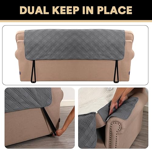 Miniatura 5 de PrinceDeco - Funda para sofá 100% impermeable para sofá de 3 cojines, apta para mascotas, antideslizante, para perros, lavable, protector de muebles