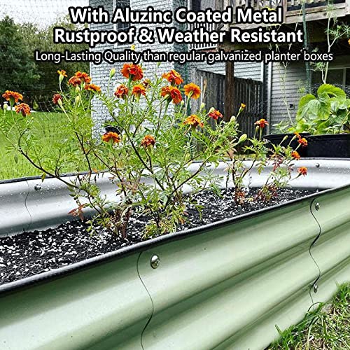 Eofjruc Raised Garden Bed Kits Galvanized Planters For Outdoor Plants Metal Oval Raised Garden Boxes 42''X 24''X 8'' For Vegetables Flowers Green #TOP5