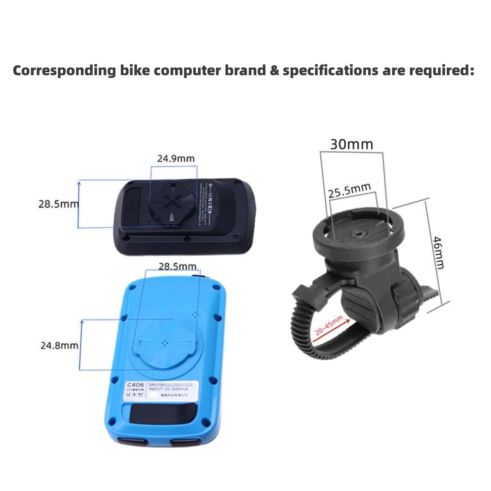 Soporte de computadora para bicicleta compatible con adaptadores Garmin/Mage ne/G G+/IGPS Soporte de correa compatible con manillar TT Rest Triatlón Aero Bar bicicleta de carretera