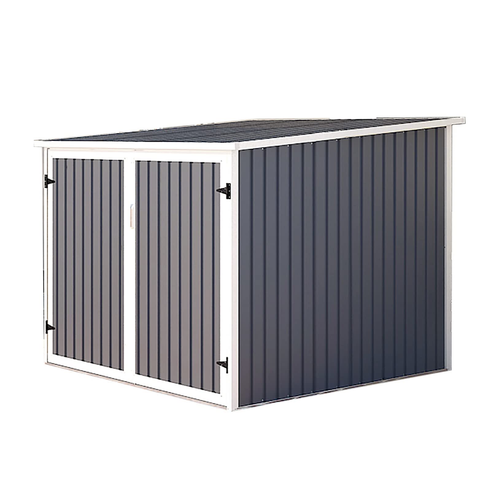HATTORO Fahrradgarage für bis zu 4 Fahrräder, dunkelgrau, Außenmaße ca. 203 x 198 x 142-157 cm