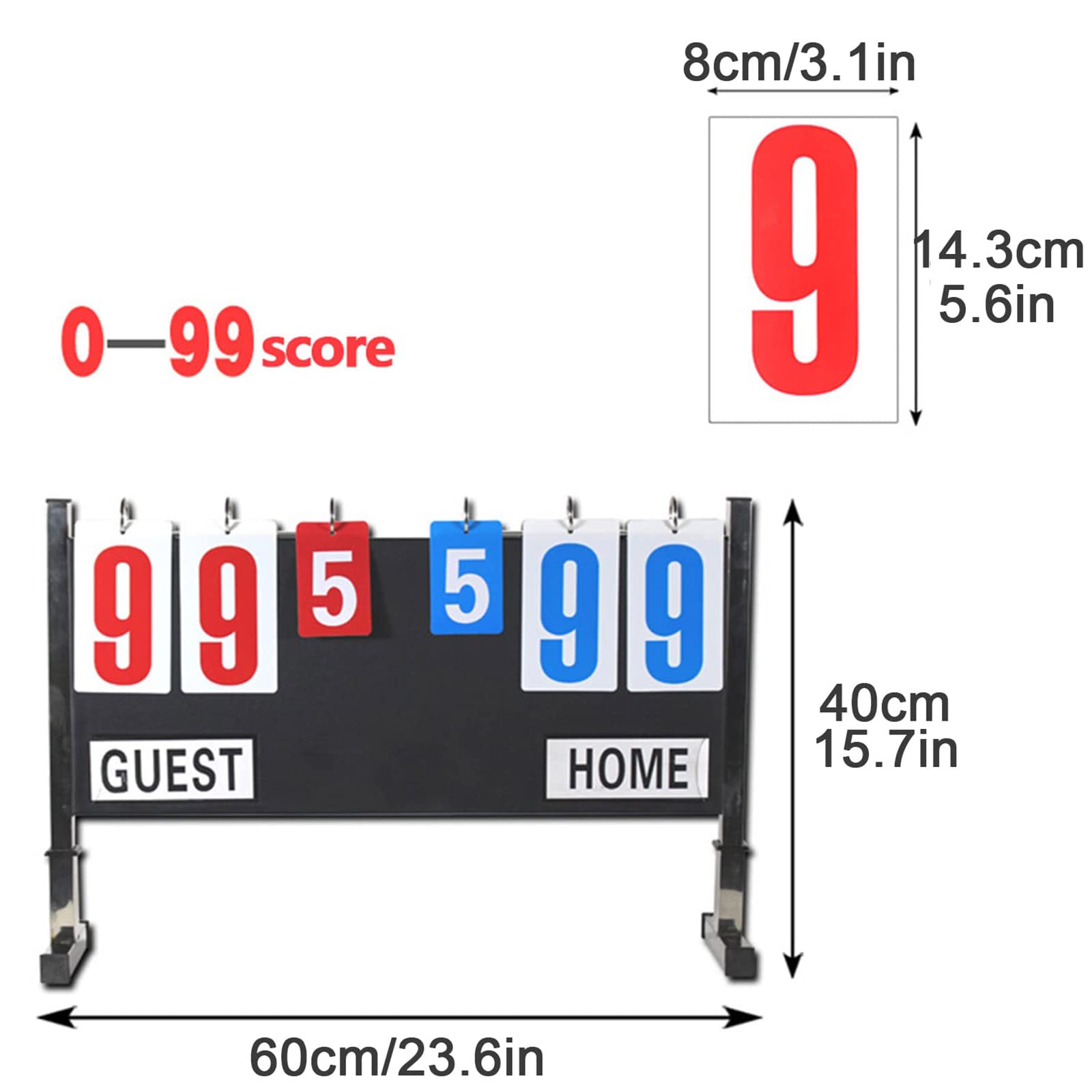 Marqueur Flip Portable Multi-sports – Basket, Foot, Tennis, Badminton – Imperméable, Pliable, 2 Tableaux