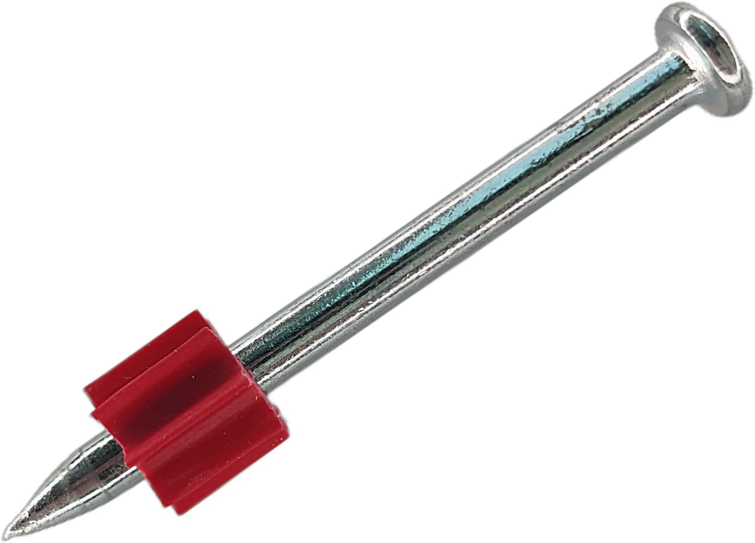 2" Powder Actuated Fasteners,.300 Head Diameter Drive Pin with red Flute, P200, 100pcs/pack