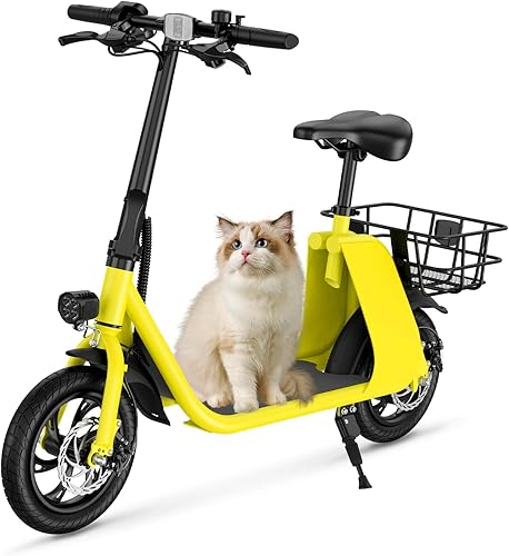 Miniatura 1 de Windhorse C2 Urban Cruiser - Scooter eléctrico plegable para adultos con asiento y cesta de transporte, motor sin escobillas de 450 W, batería de 36