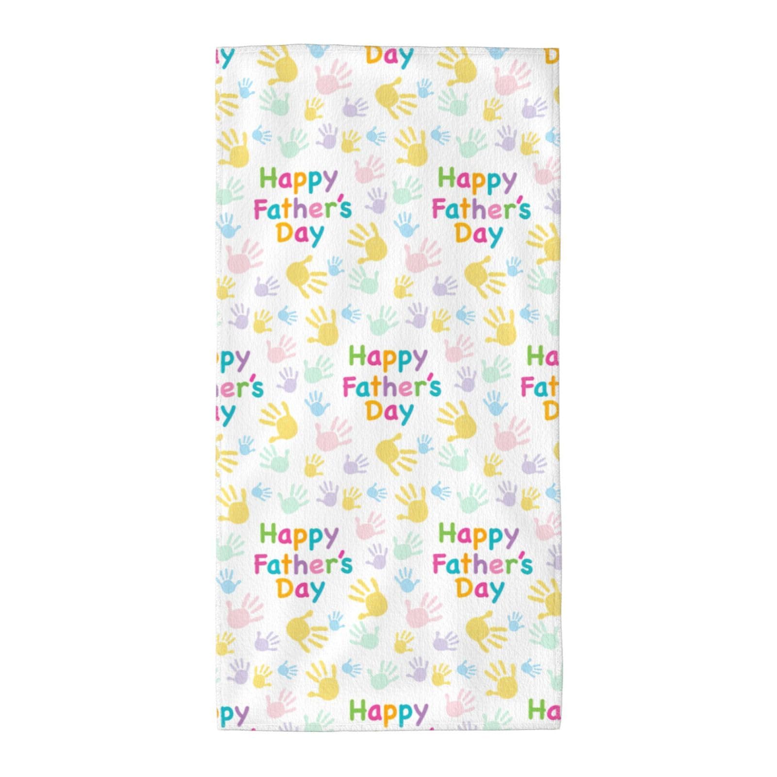 WYCZHY Hand And Happy Fathers Day Printed Quick Dry Beach Towel For Camping Travel Vacation