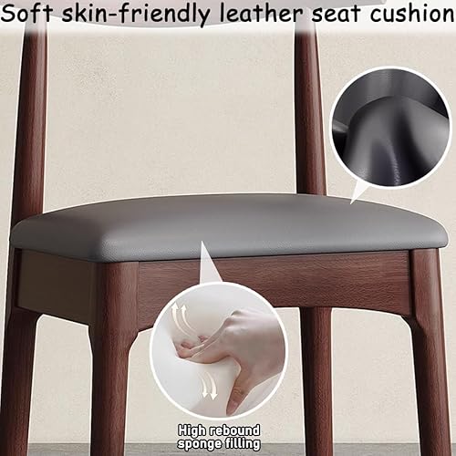 Miniatura 6 de YVYKFZD Solid Wood Dining Chairs Set, Armless Kitchen Chairs, Upholstered Dining Room Chair with Curved Back, Leisure Comfy Side Chair, for Living