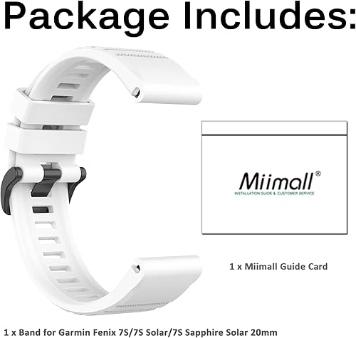 Miniatura 8 de Miimall Correa de silicona compatible con Garmin Fenix 7S, correa de reloj deportivo suave para mujeres y hombres, correa de repuesto flexible para
