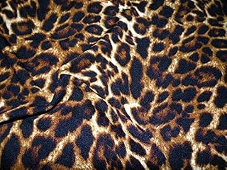 Bullet Printed Liverpool Textured Fabric 4 Way Stretch Cheetah Animal Brown Black T22