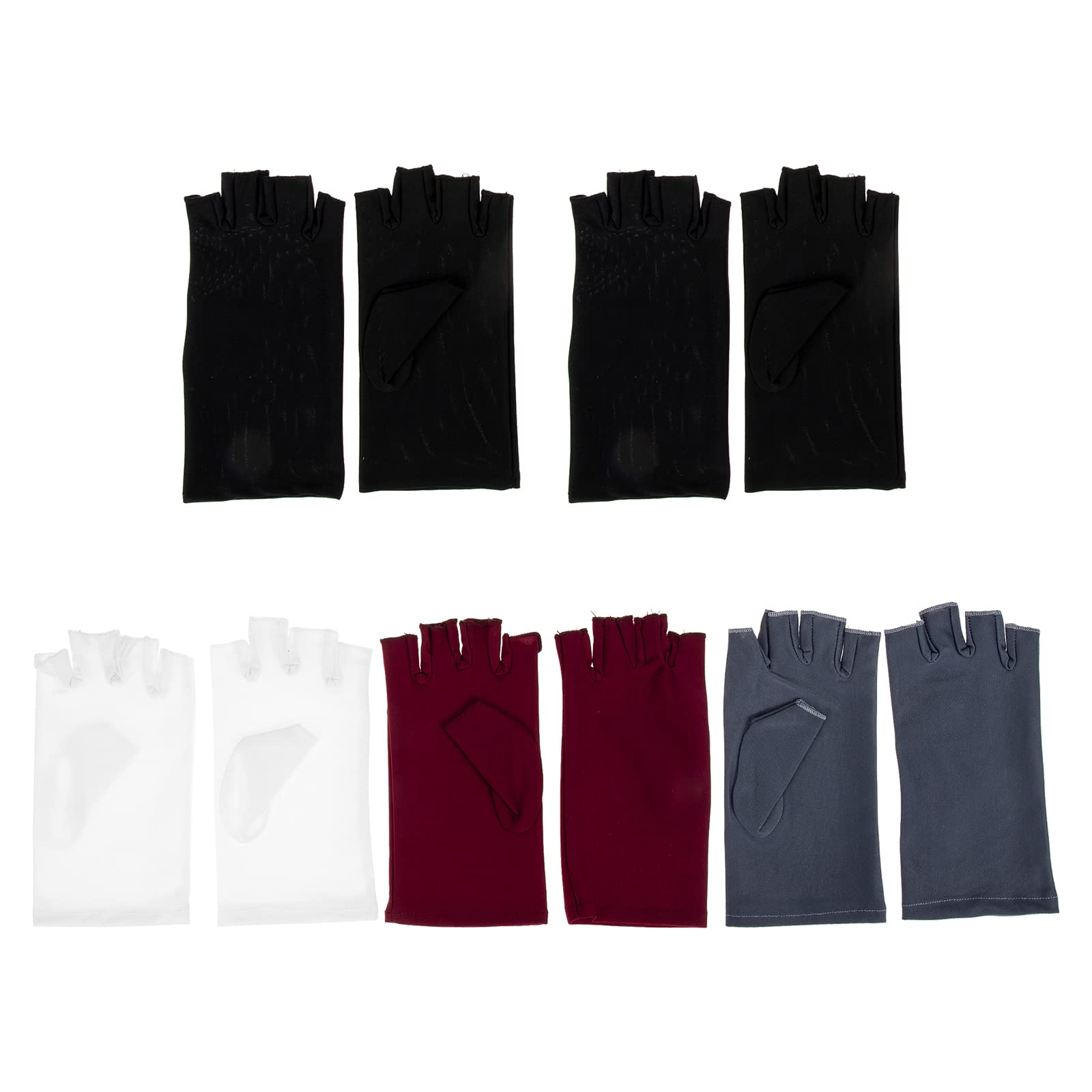 LOGOFUN 5Pairs Sun Fingerless Driving Gloves UV Resistant Breathable for Summer Outdoor Sports Supply - Colorful