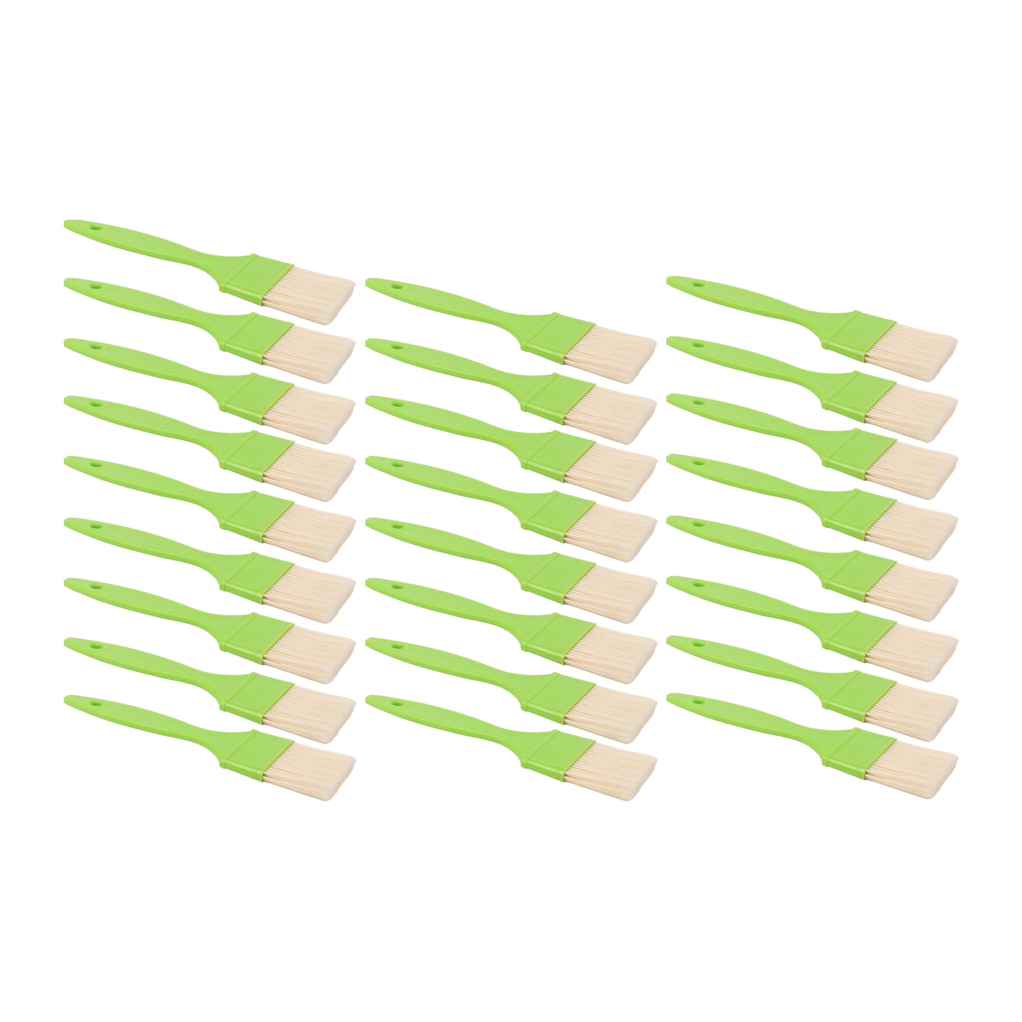 25 pinceles de pintura de 2 pulgadas para pintores profesionales con mango de plástico verde