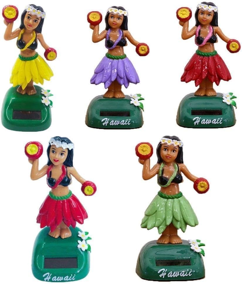 Solar Powered Hula Girl Dancing Figures Decoration Swinging Hawaiian Girl Doll Car Dashboard Ornaments for Car Interior Home Party Decor Learning Collectible Dolls - Image 4