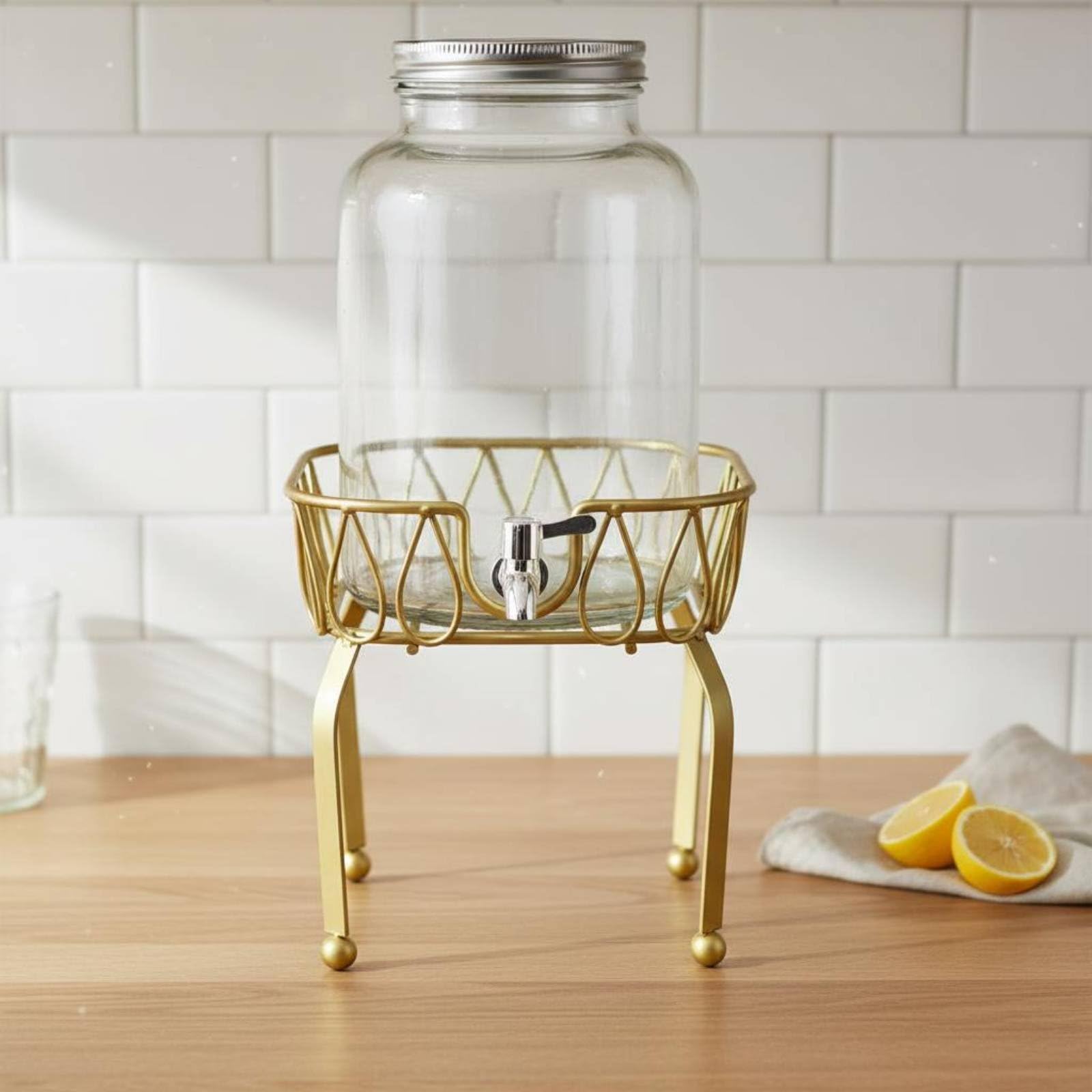 perfk Soporte Barril Base Resistente Estante Hierro Dispensador Fácil Uso Compatible con Diversos Envases en Buffets Reuniones, Negro, Rack 8L