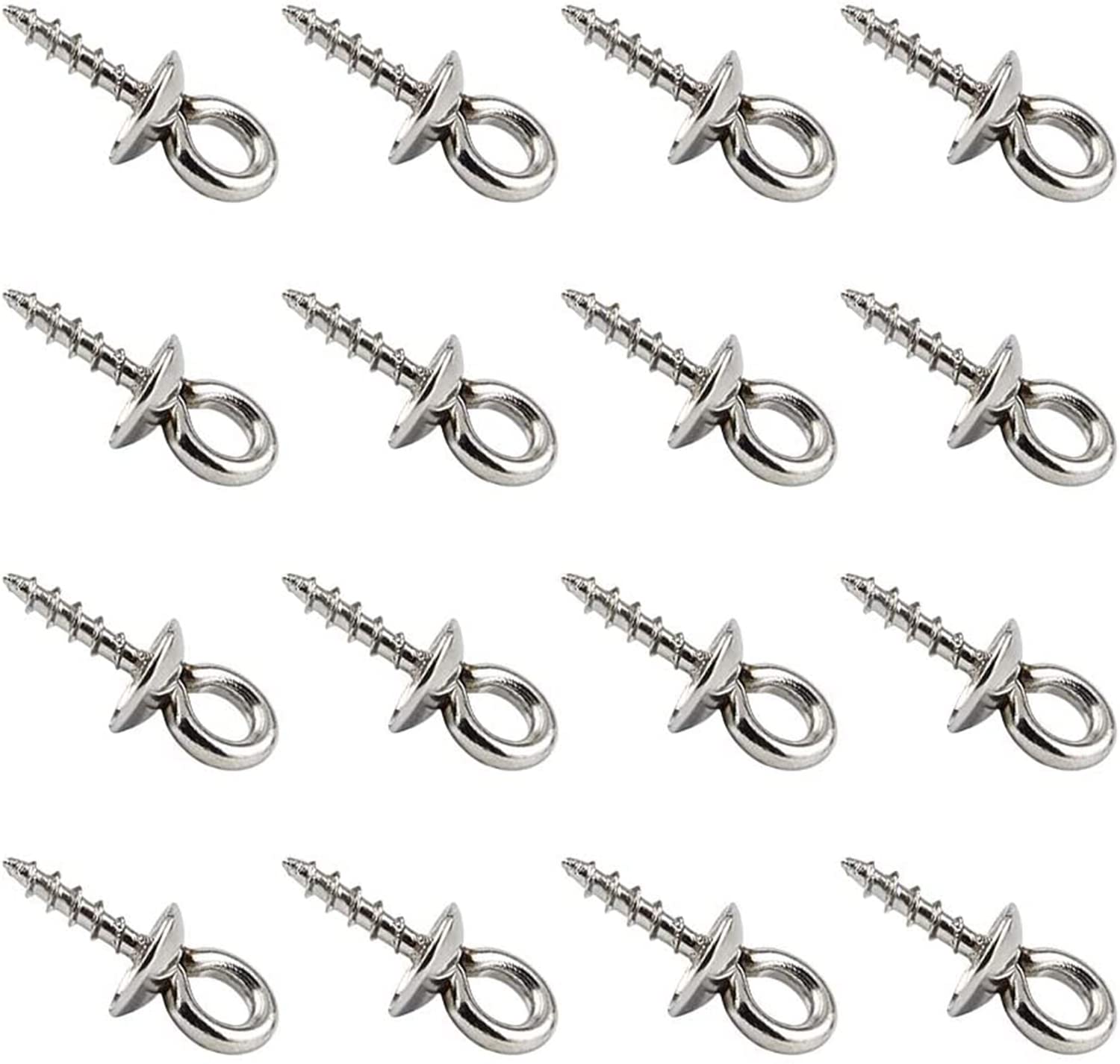 ELECDON Stainless Steel Screw Eye Pin 10x4mm With 1.2mm Bail Pegs - Metal Hoop Hook for Half Drilled Beads, Jewelry and Earring Making