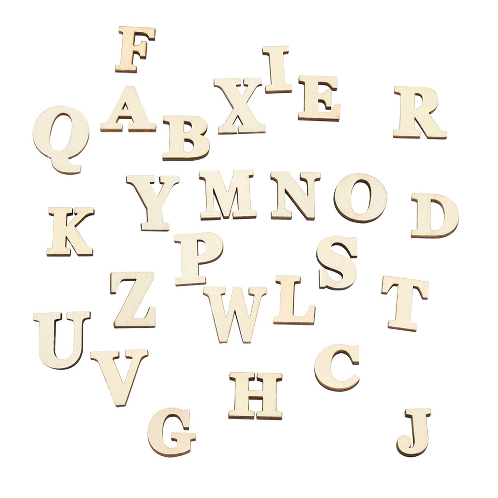 Unfinished Capital Wooden Alphabet Letters and Numbers,2 Set Wooden Self Adhesive Numberss Letterss for DIY Art Crafts Decor Children Gift