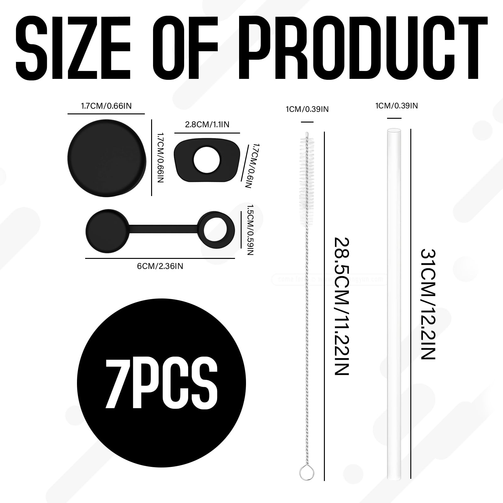 Cannucce In Vetro HALM - 6 Pezzi Nere, 15cm, Riutilizzabili, Con Spazzola, Made In Germany - Foto 5