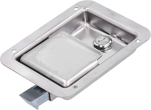 Yctze RVs Gate Latches Flush Mount Paddle Door Latch Weatherproof 304 Stainless Steel Toolbox Lock with 2 Keys for RVs Trailers
