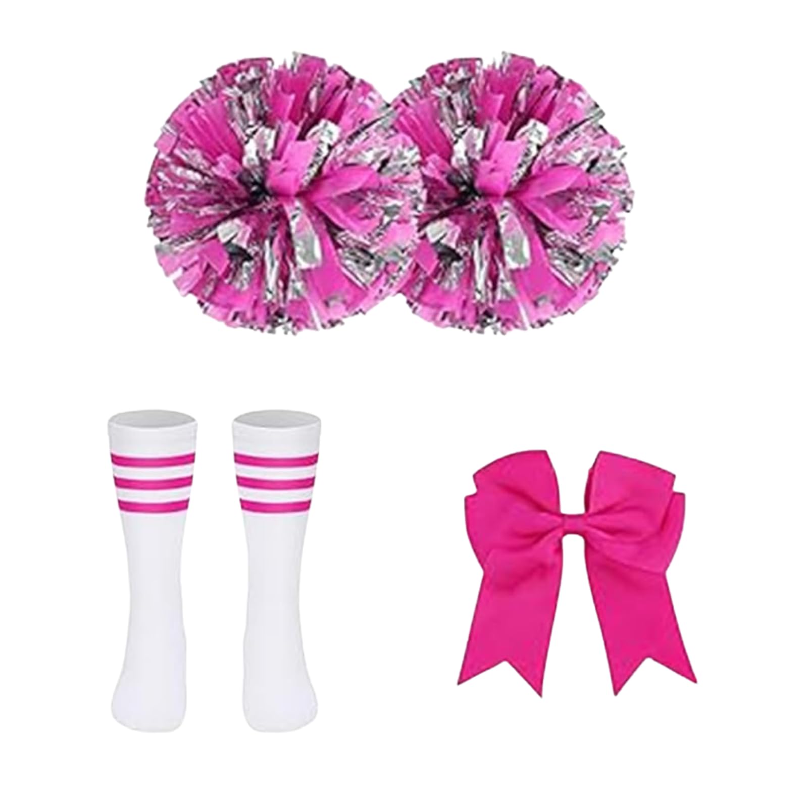 DELIVESS Cheerleader Costum for Girls Cheerleading Outfit Kids School Cheer Uniform 5 Pcs Set for Halloween Party Dress up 4-5 Years (120 - Image 4