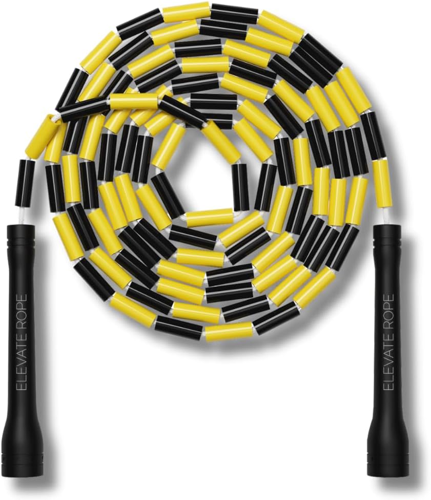 Elevate Rope Professional Beaded Jump Rope - 3m Adjustable, Quality Beads & Poly Cord - For Freestyle, Cardio & Tricks