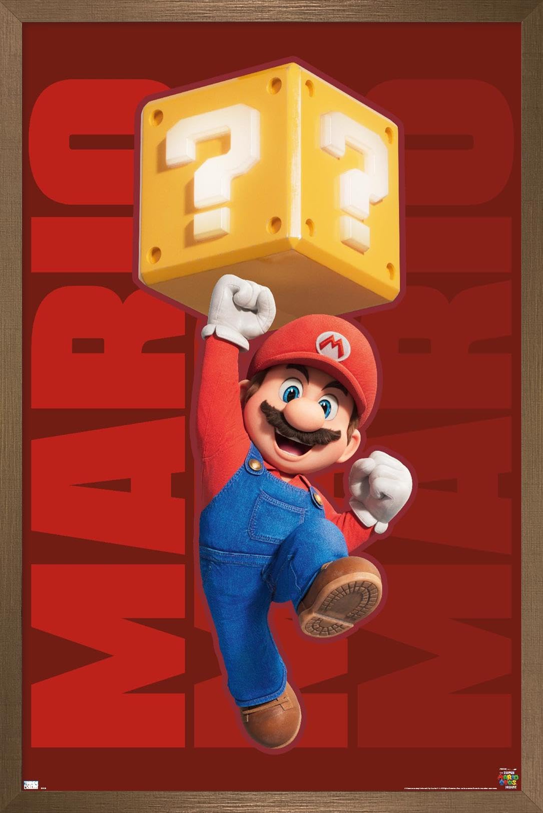 Trends International The Super Mario Bros. Movie - Mario Jump Wall Poster, 22.37" x 34.00", Bronze Framed Version