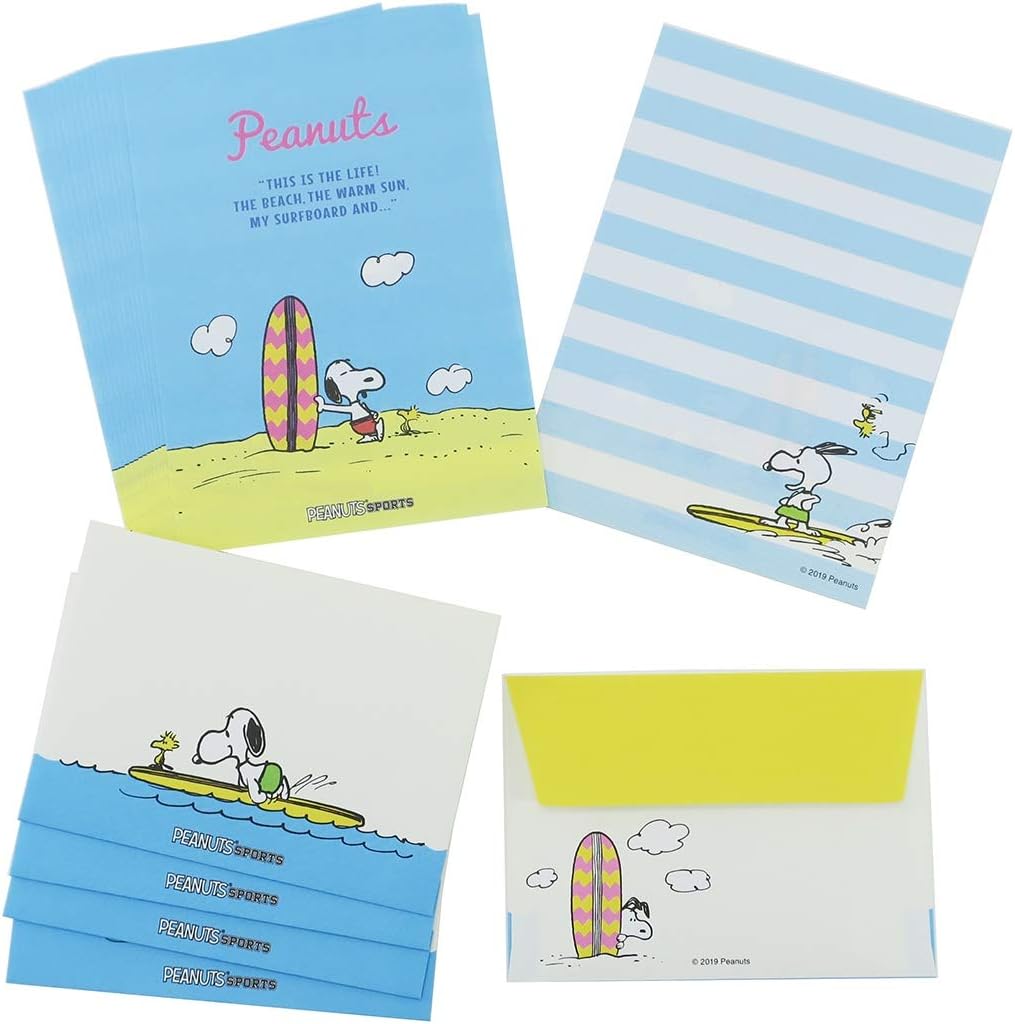 Amazon Co Jp スヌーピー ミニ レターセット 手紙用品 サーフ ピーナッツ 文房具 オフィス用品