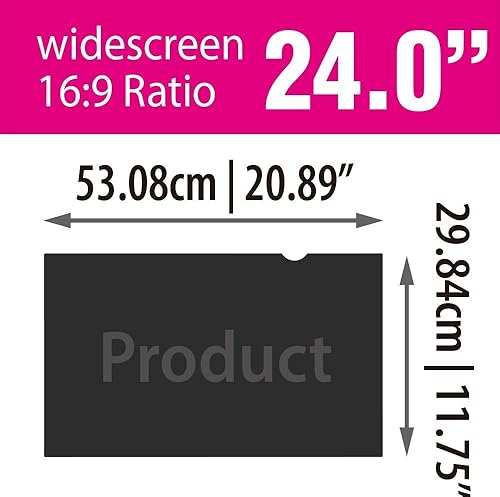 Miniatura 8 de Escudo de privacidad de pantalla de computadora de 24 pulgadas para monitor de computadora de pantalla ancha o monitor curvo - Protección de fecha