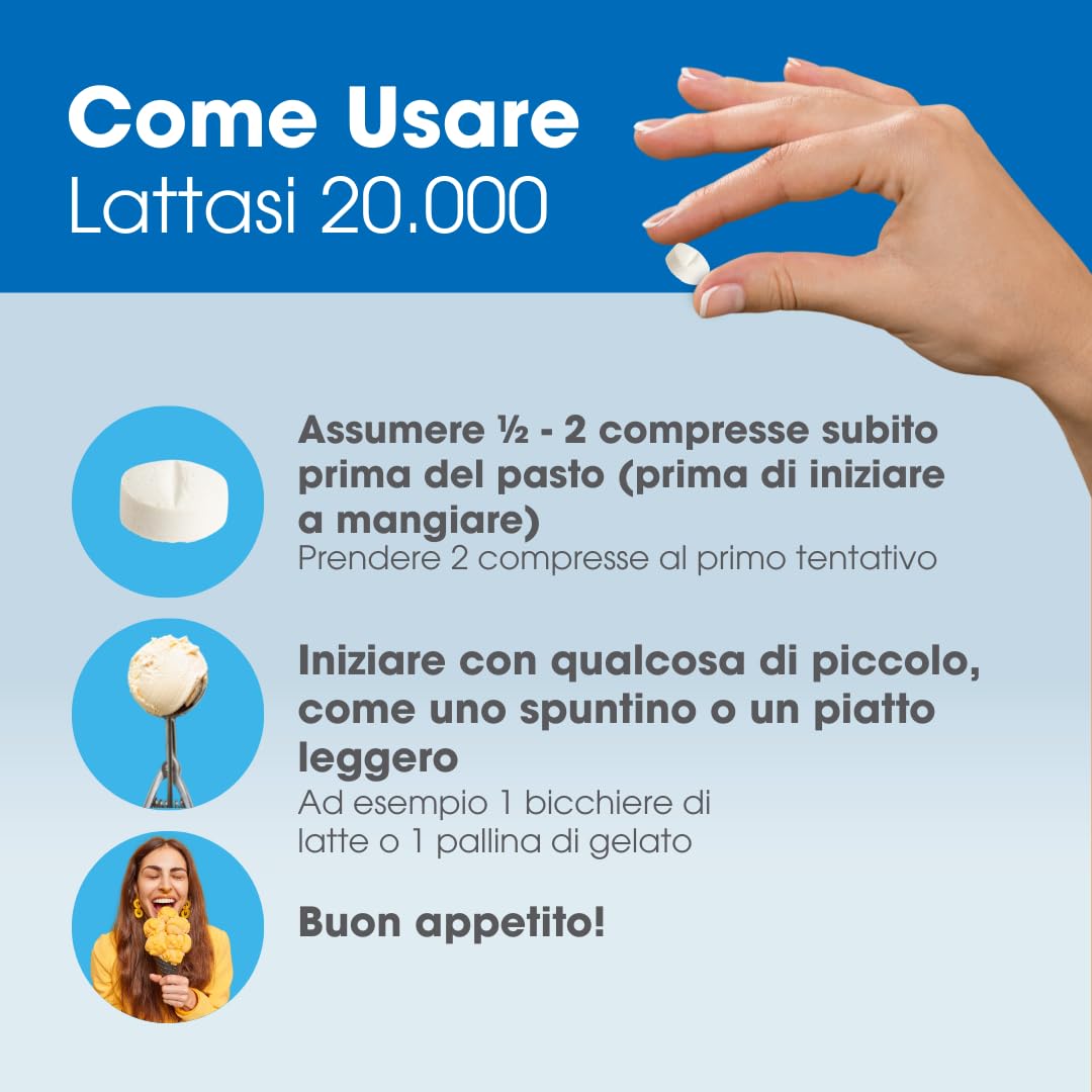 Intoleran Lattasi 20.000 Enzima Digestivo - 150 Compresse divisibili | Enzima Lattasi per l'Intolleranza al Lattosio, Dose più alta, Vegano, Low FODMAP