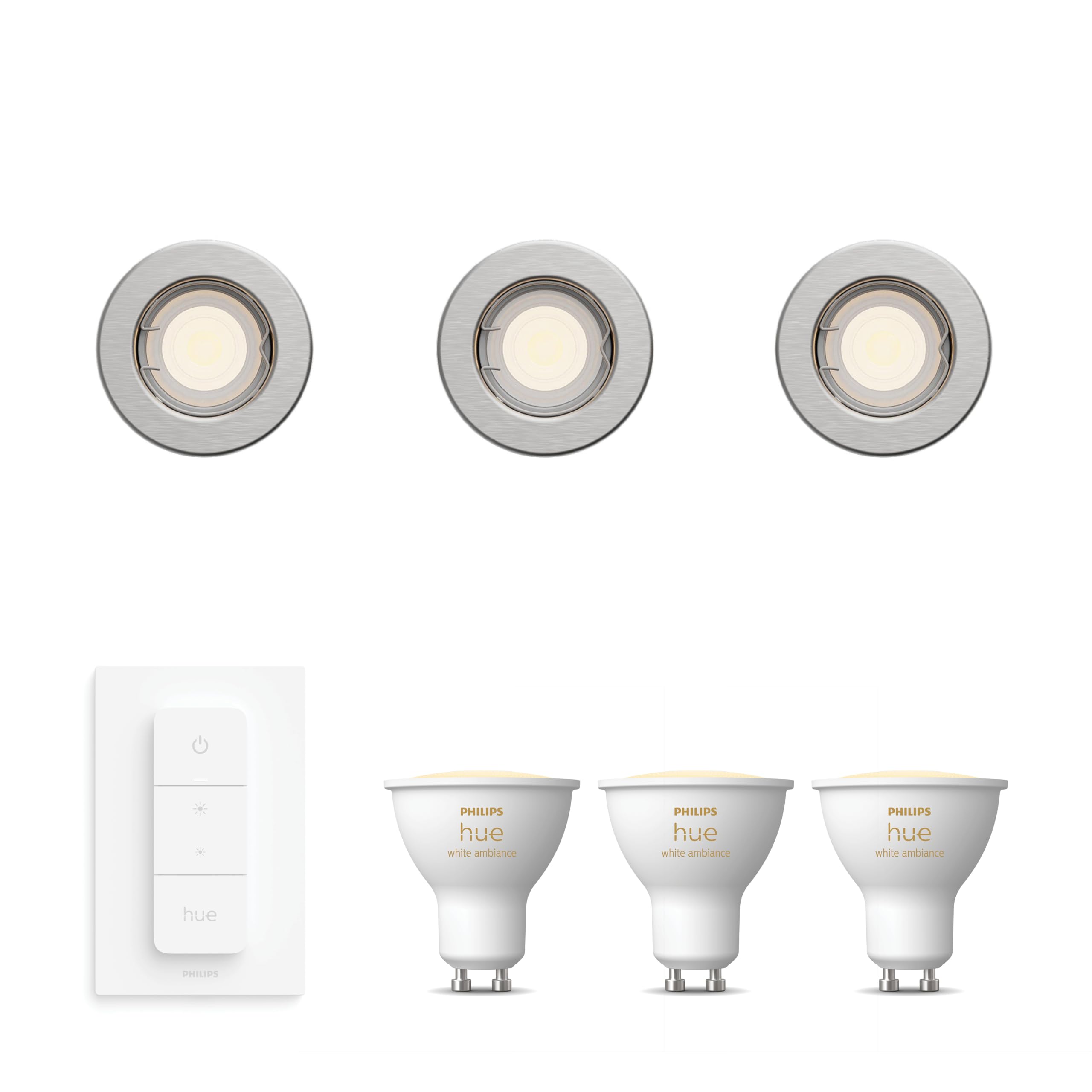Philips Hue Peridot - 3 Focos Empotrables (Níquel) - Cálida/Fría